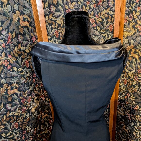 Vintage vest or dress Black Large collar, black button Size Medium - Picture 8 of 9